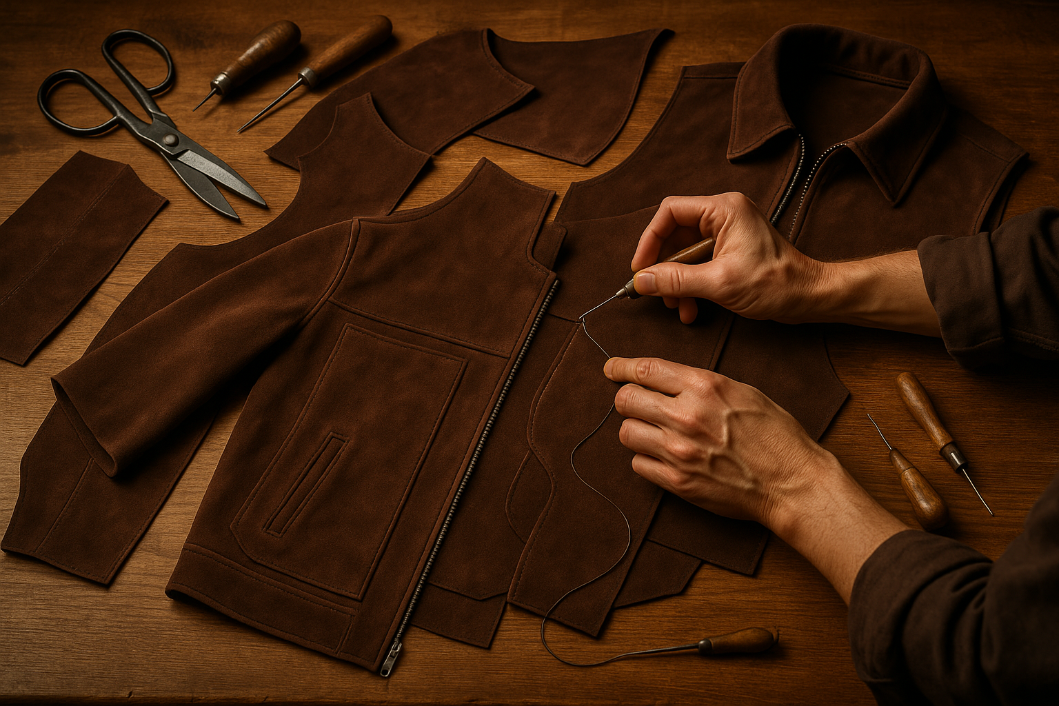 Making a Jacket with Nubuck Leather